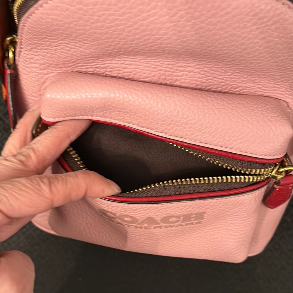 Coach Pink and Orange Leather Backpack - Picture 8 of 10